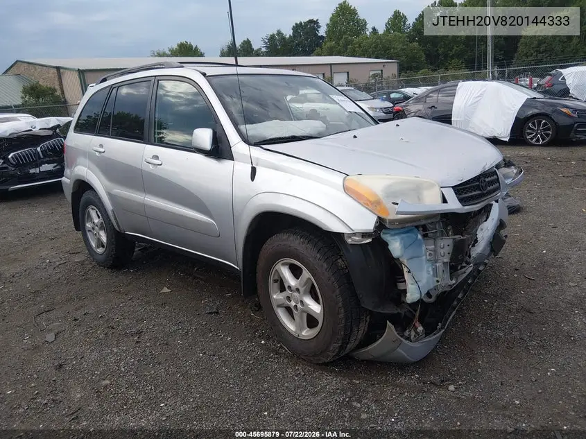 2002 Toyota Rav4 VIN: JTEHH20V820144333 Lot: 45695879