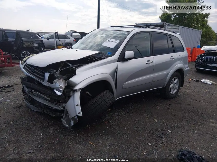 2002 Toyota Rav4 VIN: JTEHH20V820144333 Lot: 45695879