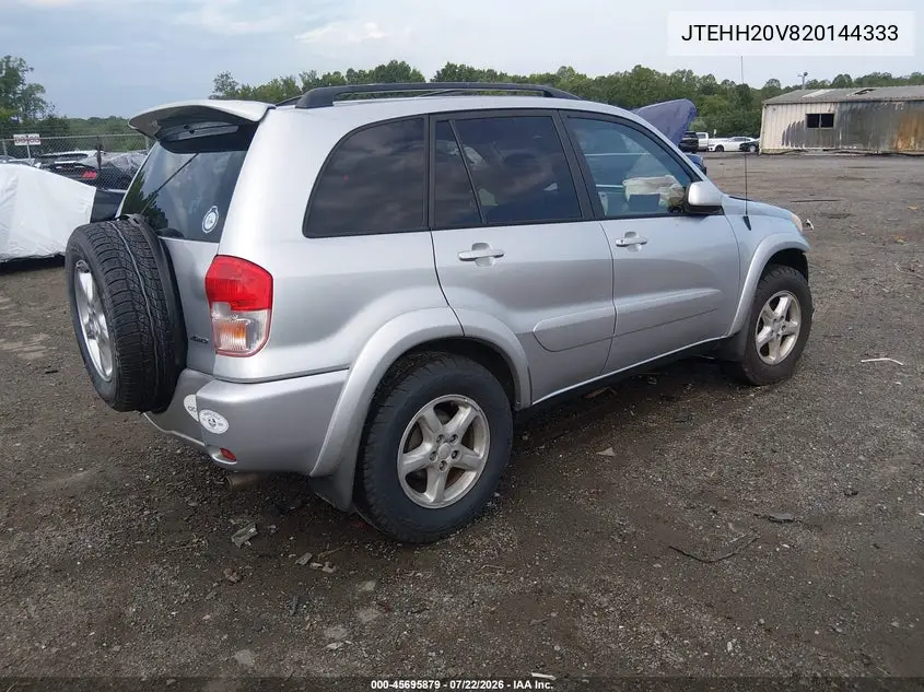 2002 Toyota Rav4 VIN: JTEHH20V820144333 Lot: 45695879