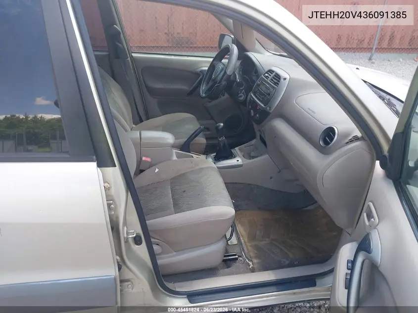 2003 Toyota Rav4 VIN: JTEHH20V436091385 Lot: 45451824