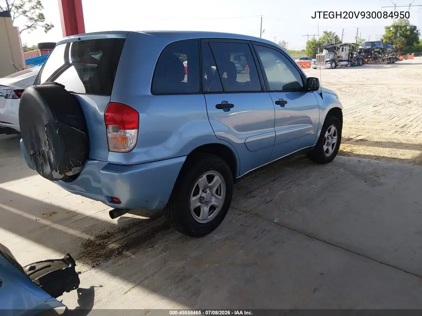 2003 Toyota Rav4 VIN: JTEGH20V930084950 Lot: 45558465