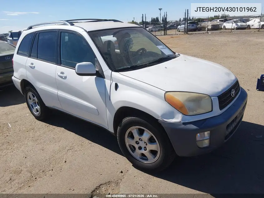 2003 Toyota Rav4 VIN: JTEGH20V430101962 Lot: 45698965