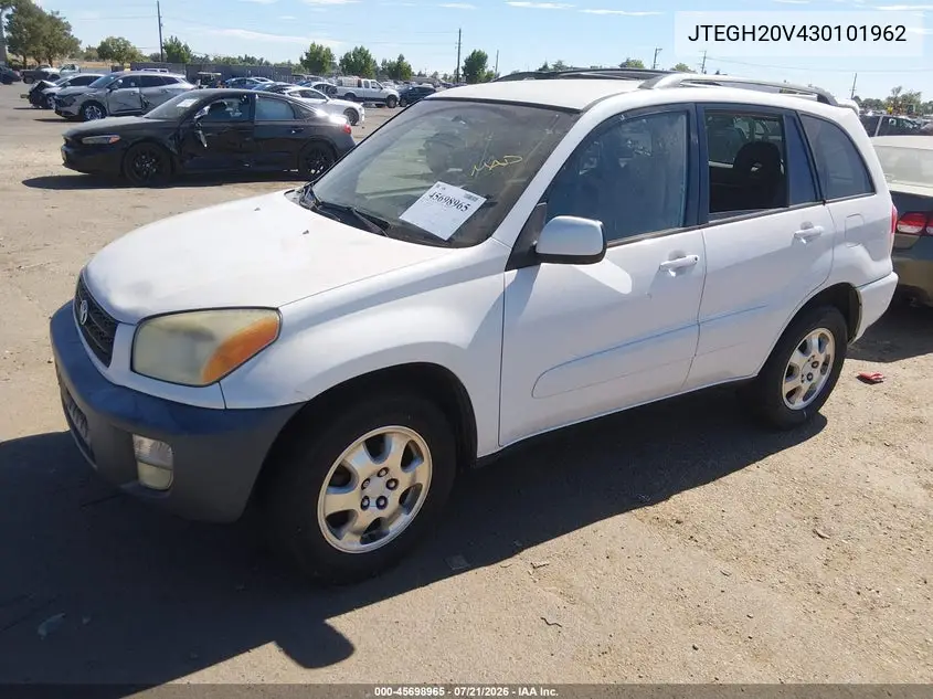 2003 Toyota Rav4 VIN: JTEGH20V430101962 Lot: 45698965