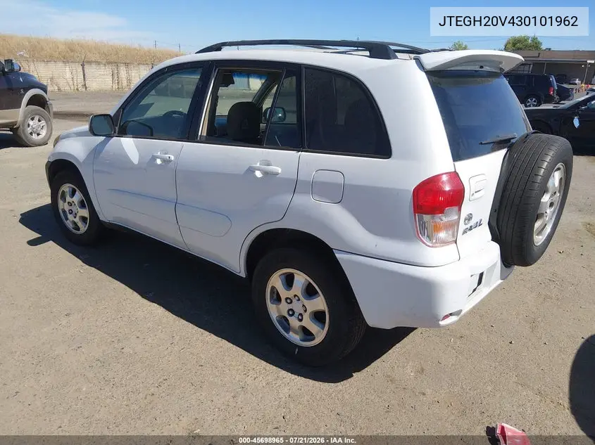 2003 Toyota Rav4 VIN: JTEGH20V430101962 Lot: 45698965