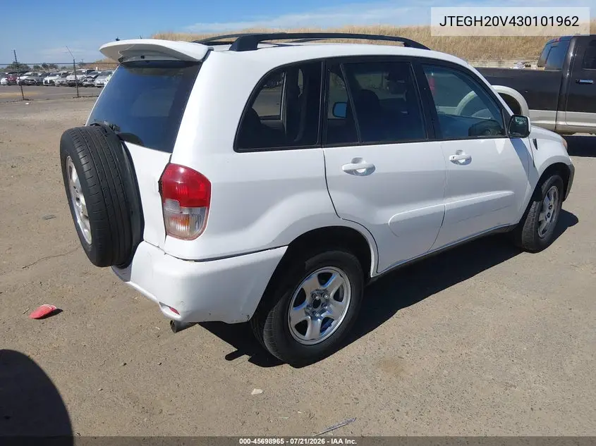 2003 Toyota Rav4 VIN: JTEGH20V430101962 Lot: 45698965