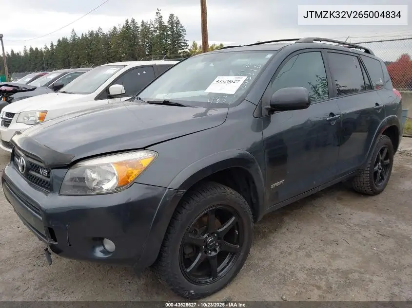 JTMZK32V265004834 2006 Toyota Rav4 Sport V6