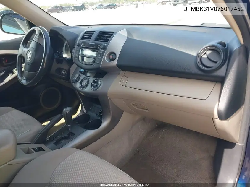 2007 Toyota Rav4 Limited VIN: JTMBK31V076017452 Lot: 45687394
