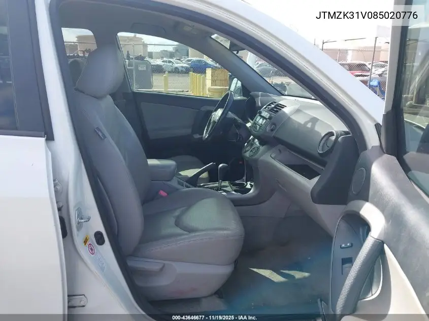 JTMZK31V085020776 2008 Toyota Rav4 Limited V6