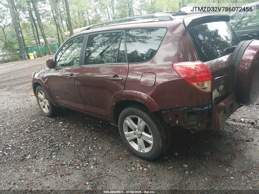 JTMZD32V786072456 2008 Toyota Rav4 Sport