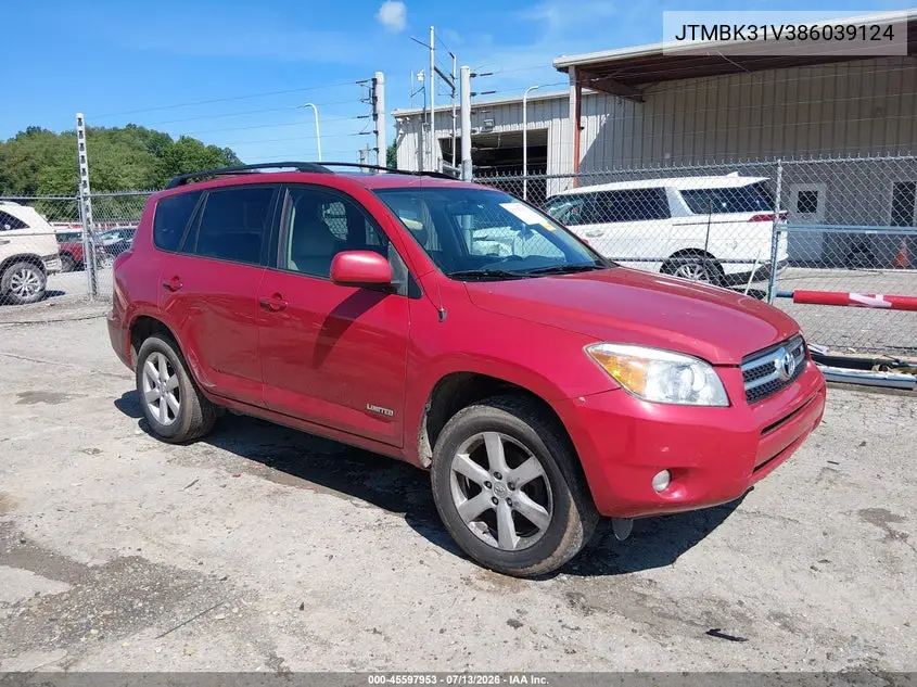 2008 Toyota Rav4 Ltd VIN: JTMBK31V386039124 Lot: 45597953