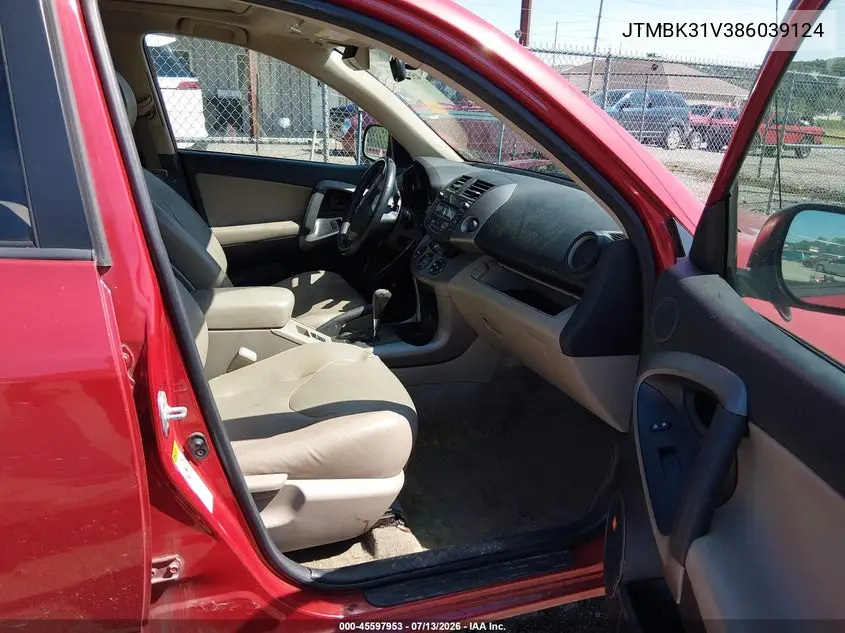 2008 Toyota Rav4 Ltd VIN: JTMBK31V386039124 Lot: 45597953