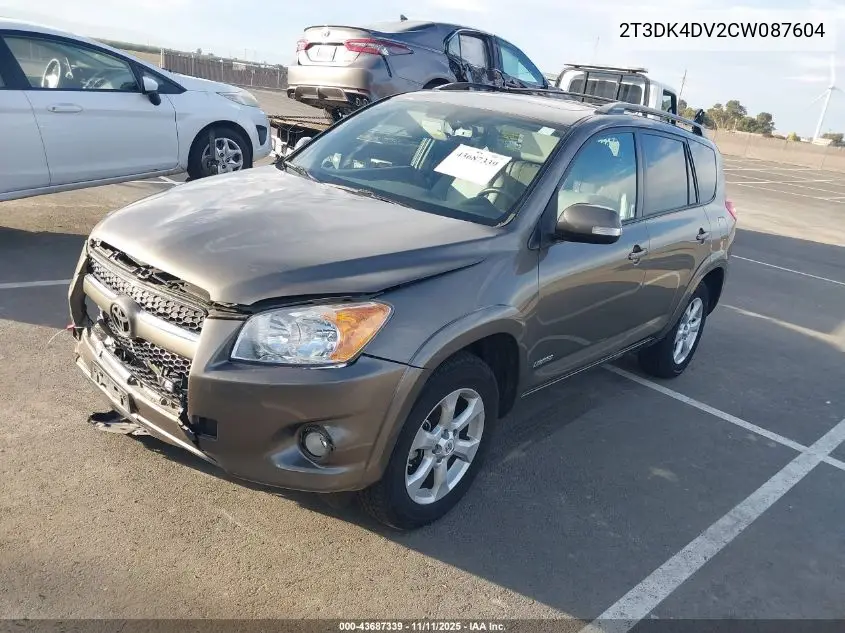 2T3DK4DV2CW087604 2012 Toyota Rav4 Limited V6