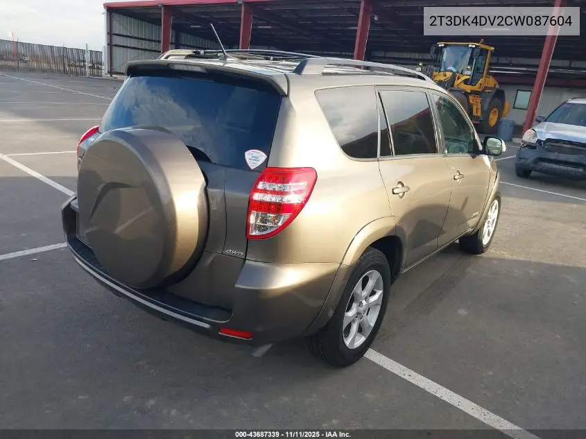 2T3DK4DV2CW087604 2012 Toyota Rav4 Limited V6