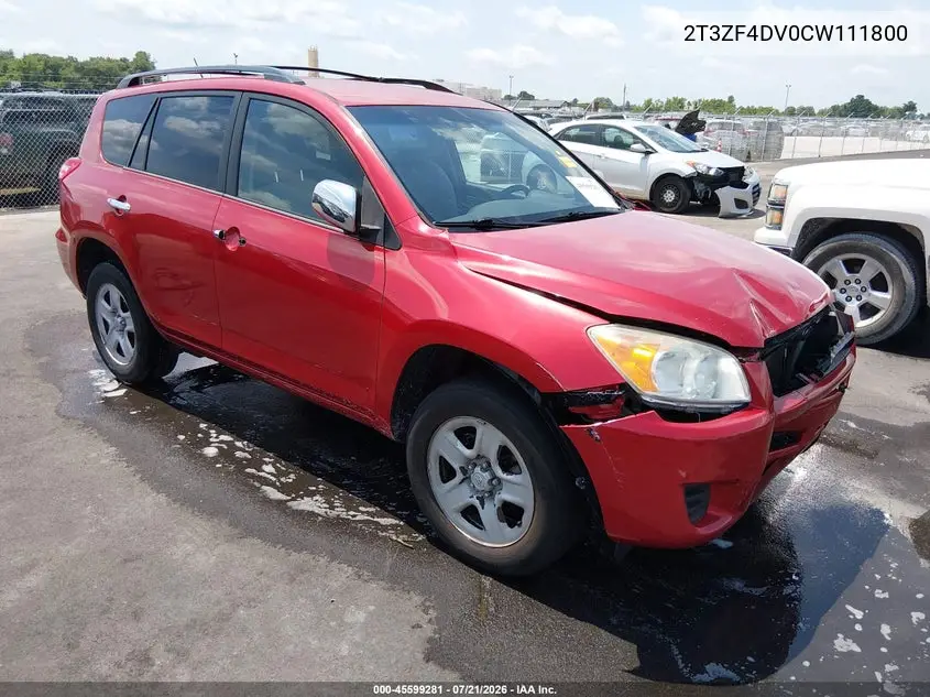 2012 Toyota Rav4 VIN: 2T3ZF4DV0CW111800 Lot: 45599281