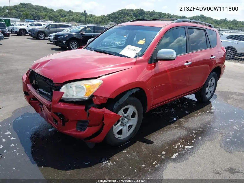 2012 Toyota Rav4 VIN: 2T3ZF4DV0CW111800 Lot: 45599281
