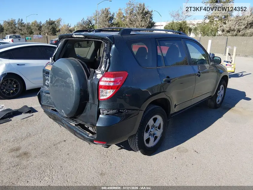 2012 Toyota Rav4 VIN: 2T3KF4DV7CW124352 Lot: 45696956