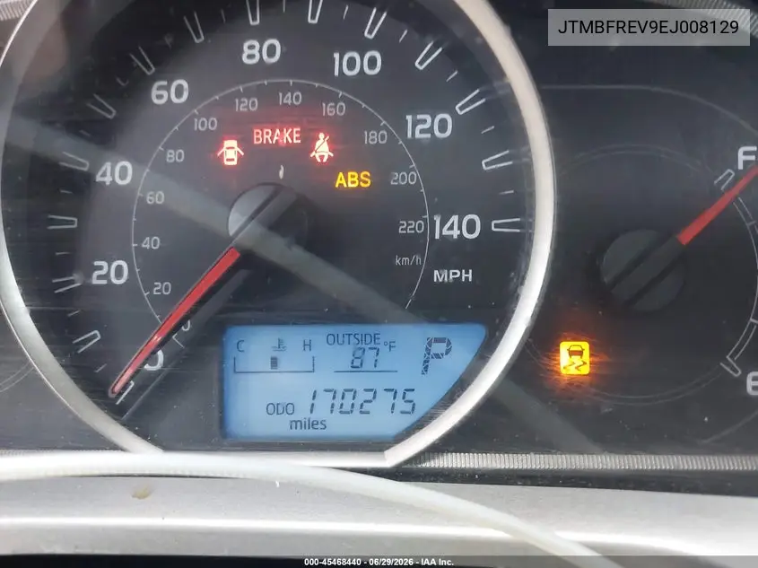 2014 Toyota Rav4 Le VIN: JTMBFREV9EJ008129 Lot: 45468440
