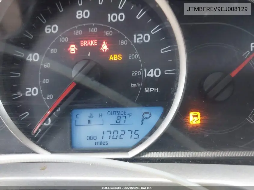 2014 Toyota Rav4 Le VIN: JTMBFREV9EJ008129 Lot: 45468440