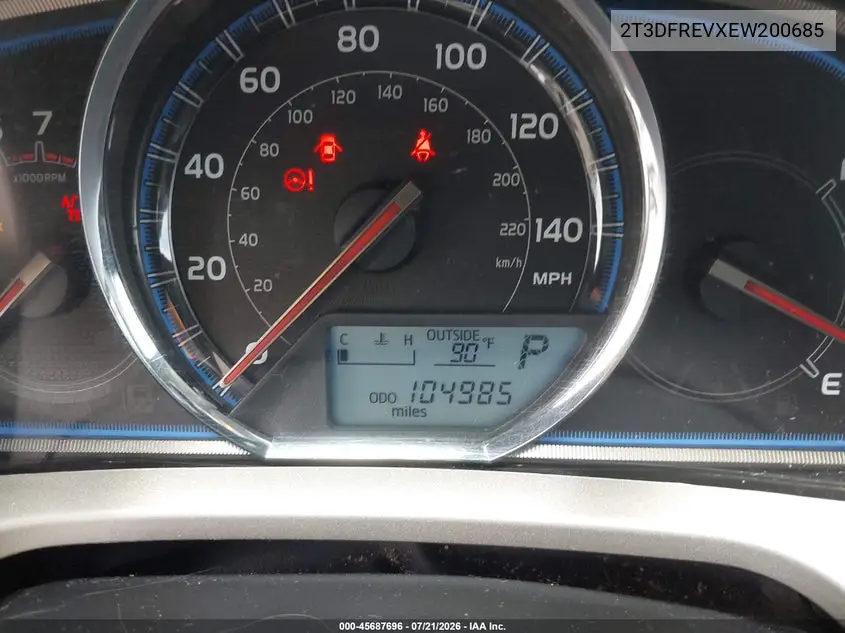 2014 Toyota Rav4 Limited VIN: 2T3DFREVXEW200685 Lot: 45687696