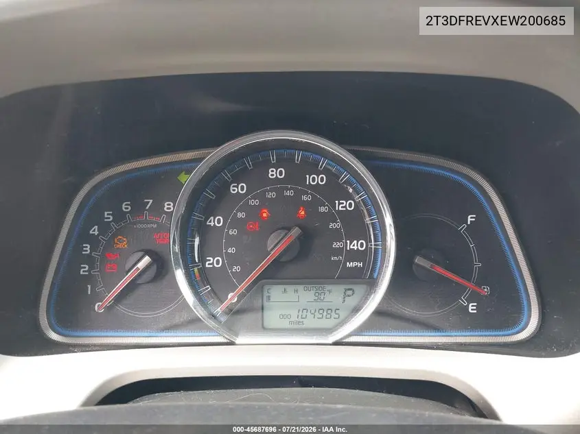2014 Toyota Rav4 Limited VIN: 2T3DFREVXEW200685 Lot: 45687696
