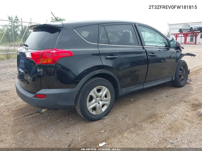 2015 Toyota Rav4 Le VIN: 2T3ZFREV0FW181815 Lot: 45675526