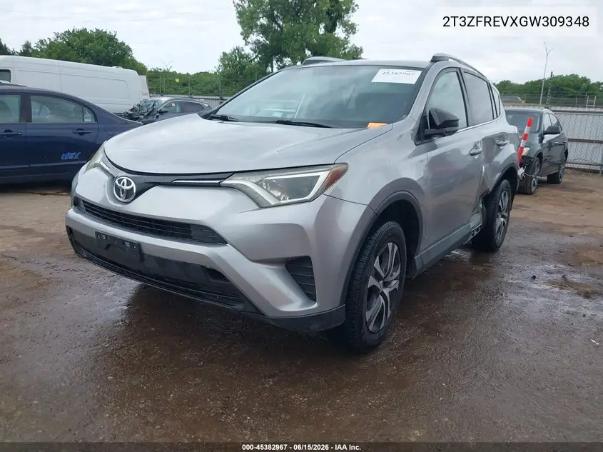 2T3ZFREVXGW309348 2016 Toyota Rav4 Le