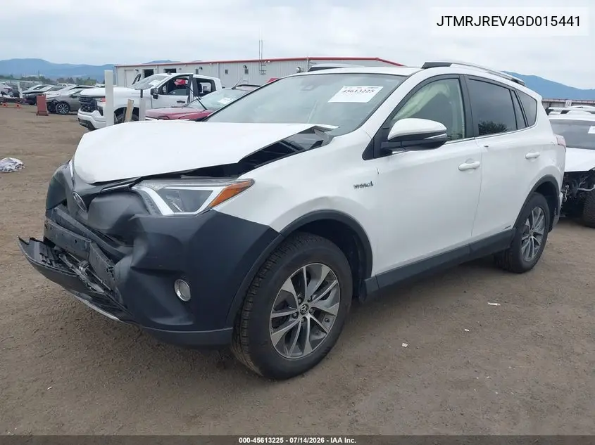 2016 Toyota Rav4 Hybrid Xle VIN: JTMRJREV4GD015441 Lot: 45613225