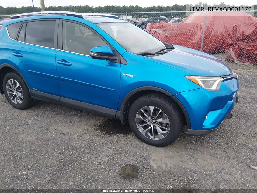 2016 Toyota Rav4 Hybrid Xle VIN: JTMRJREVXGD001172 Lot: 45657316