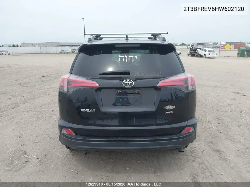 2017 Toyota Rav4 Le VIN: 2T3BFREV6HW602120 Lot: 12629910