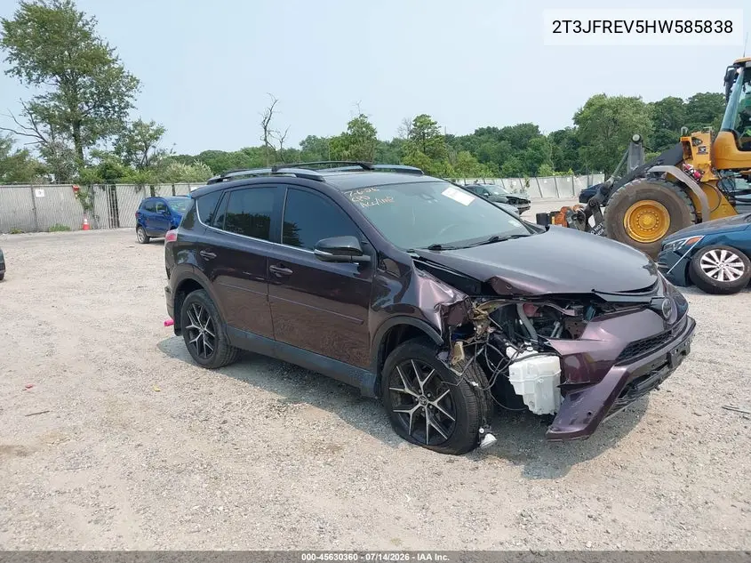 2017 Toyota Rav4 Se VIN: 2T3JFREV5HW585838 Lot: 45630360