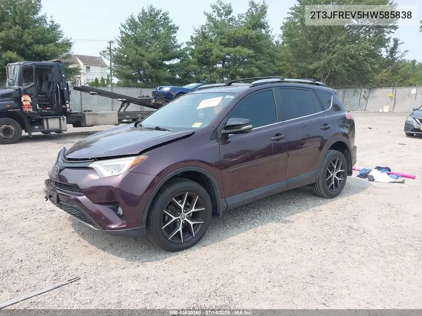 2017 Toyota Rav4 Se VIN: 2T3JFREV5HW585838 Lot: 45630360