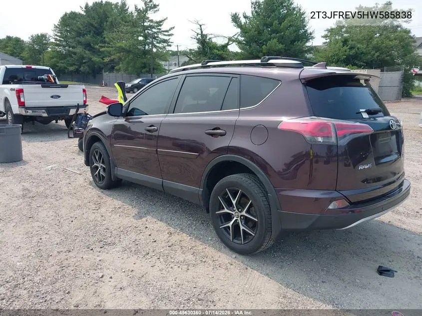 2017 Toyota Rav4 Se VIN: 2T3JFREV5HW585838 Lot: 45630360