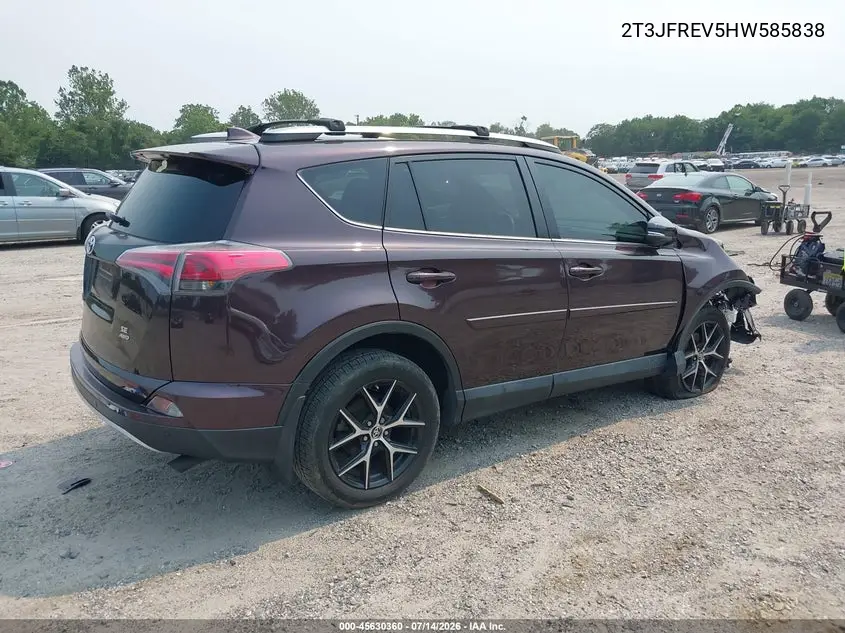 2017 Toyota Rav4 Se VIN: 2T3JFREV5HW585838 Lot: 45630360