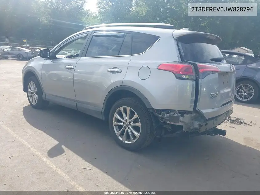 2018 Toyota Rav4 Limited VIN: 2T3DFREV0JW828796 Lot: 45641846