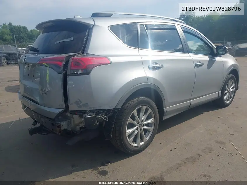 2018 Toyota Rav4 Limited VIN: 2T3DFREV0JW828796 Lot: 45641846