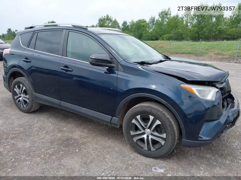 2018 Toyota Rav4 Le VIN: 2T3BFREV7JW793357 Lot: 45670005