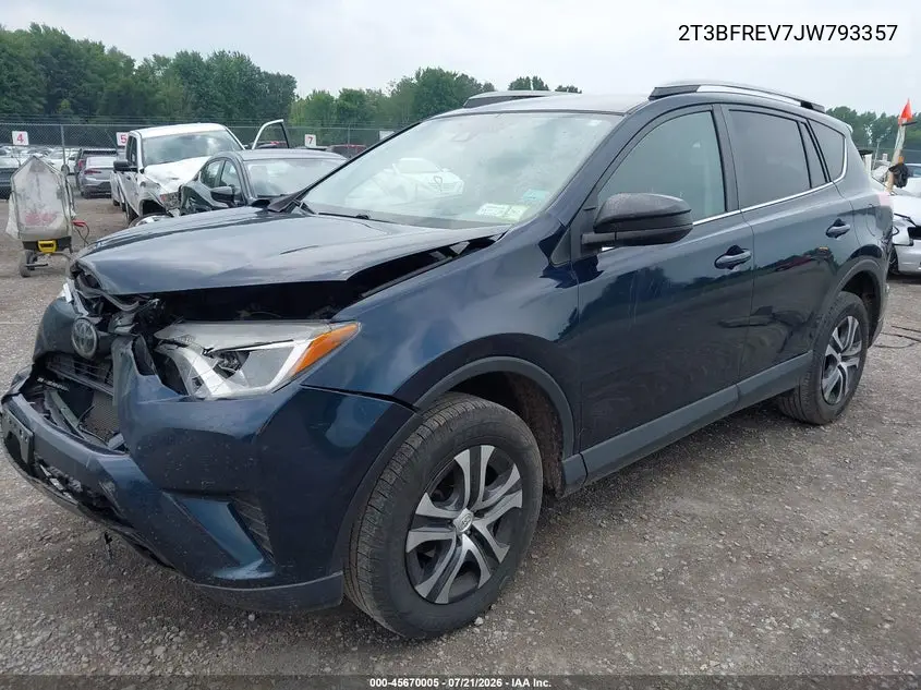 2018 Toyota Rav4 Le VIN: 2T3BFREV7JW793357 Lot: 45670005