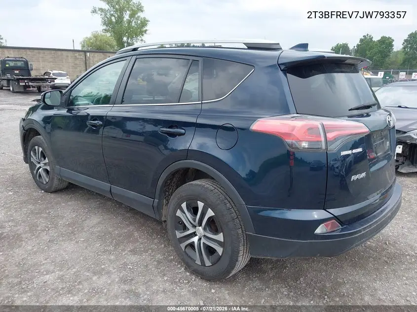 2018 Toyota Rav4 Le VIN: 2T3BFREV7JW793357 Lot: 45670005