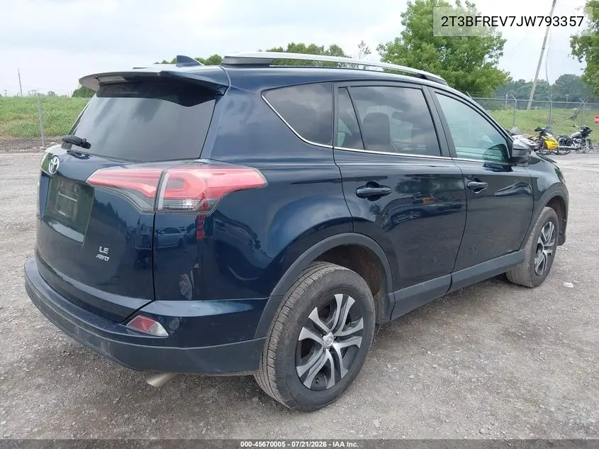 2018 Toyota Rav4 Le VIN: 2T3BFREV7JW793357 Lot: 45670005