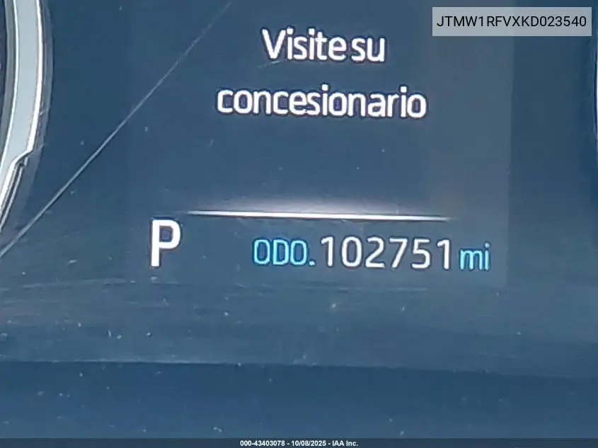 JTMW1RFVXKD023540 2019 Toyota Rav4 Xle