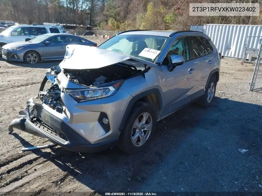 2T3P1RFVXKW023402 2019 Toyota Rav4 Xle