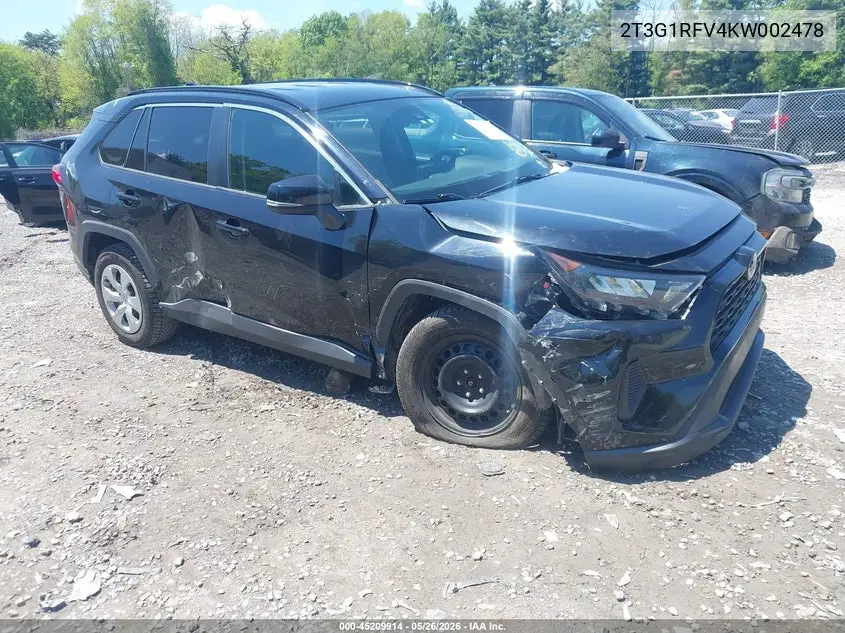 2T3G1RFV4KW002478 2019 Toyota Rav4 Le