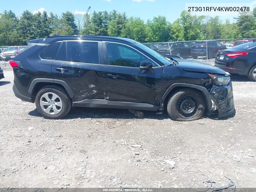 2T3G1RFV4KW002478 2019 Toyota Rav4 Le