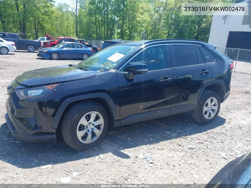 2T3G1RFV4KW002478 2019 Toyota Rav4 Le