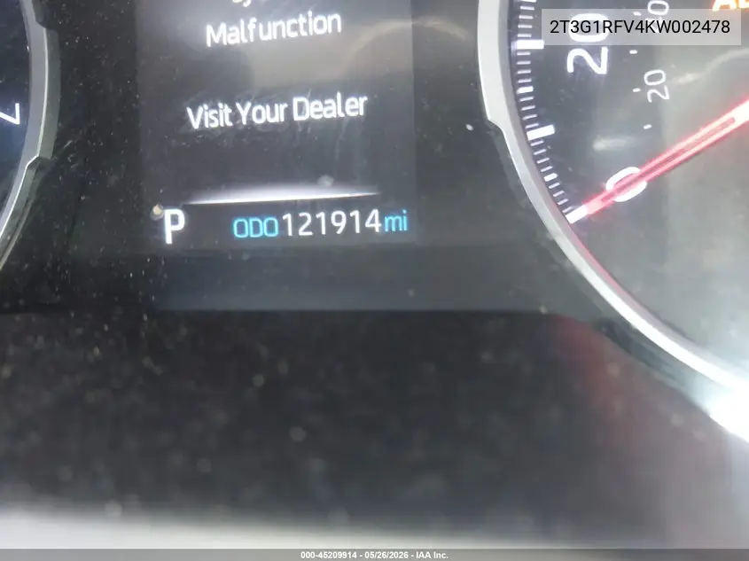 2T3G1RFV4KW002478 2019 Toyota Rav4 Le