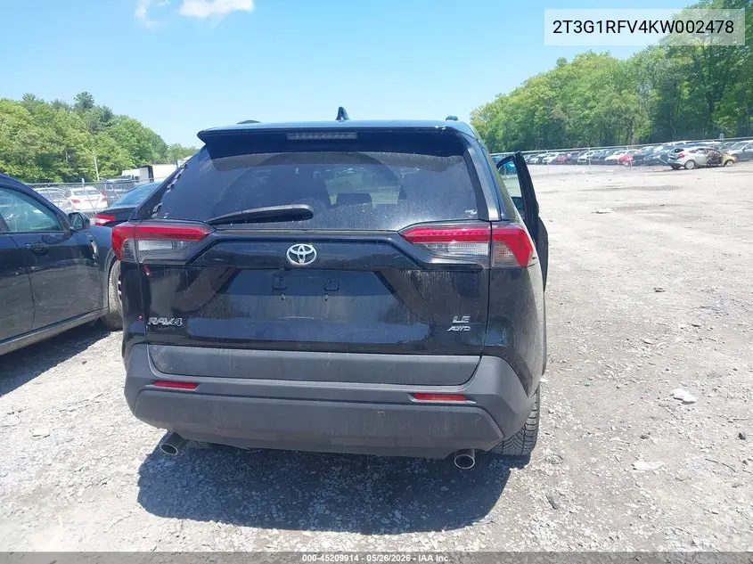 2T3G1RFV4KW002478 2019 Toyota Rav4 Le