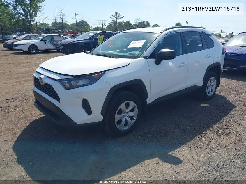 2T3F1RFV2LW116718 2020 Toyota Rav4 Le