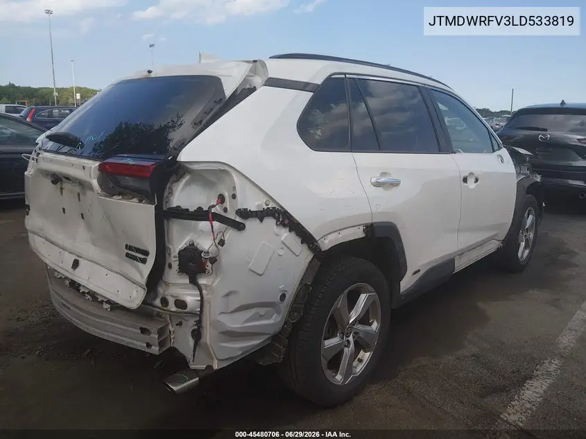 2020 Toyota Rav4 Hybrid Limited VIN: JTMDWRFV3LD533819 Lot: 45480706