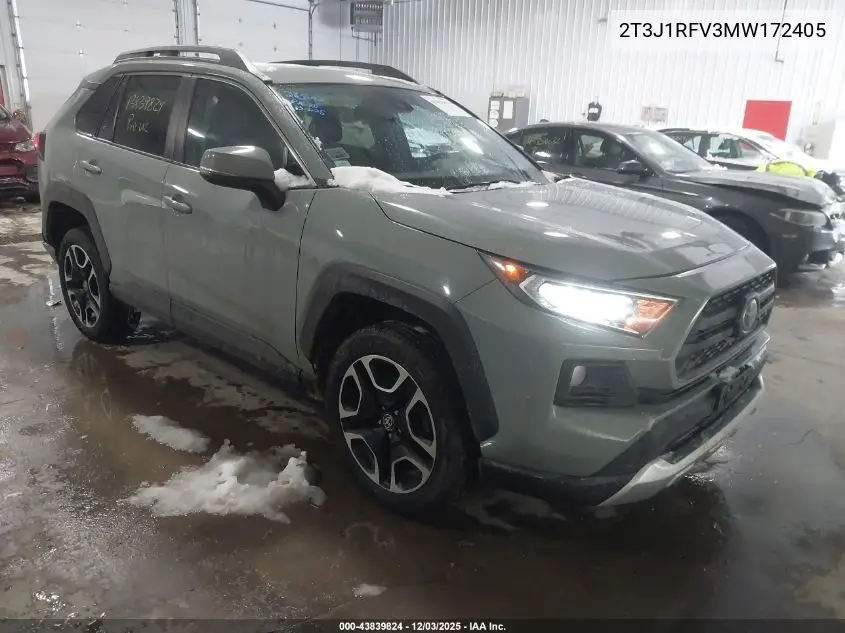 2T3J1RFV3MW172405 2021 Toyota Rav4 Adventure