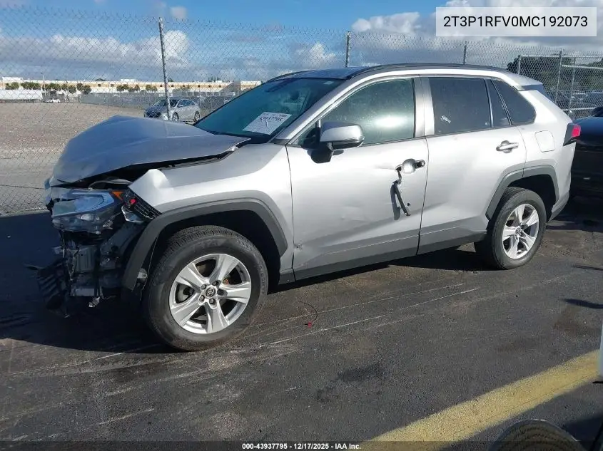2T3P1RFV0MC192073 2021 Toyota Rav4 Xle